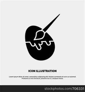 Brush, Easter, Egg, Painting solid Glyph Icon vector