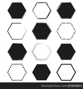 Brush hexagons. Geometric pattern. Vector illustration. EPS 10.. Brush hexagons. Geometric pattern. Vector illustration.