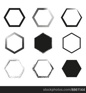 brush hexagons. Geometric shape. Brush texture. Vector illustration. EPS 10.. brush hexagons. Geometric shape. Brush texture. Vector illustration.