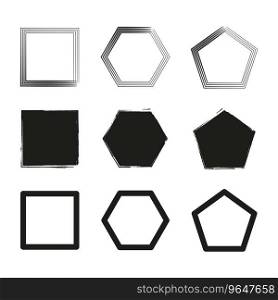 Brush hexagons, squares. Vector illustration. EPS 10.. Brush hexagons, squares. Vector illustration.