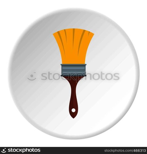 Brush icon in flat circle isolated on white background vector illustration for web. Brush icon circle