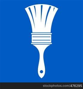 Brush icon white isolated on blue background vector illustration. Brush icon white