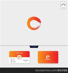 brush initial O creative logo template for corporate vector illustration, business card design template include