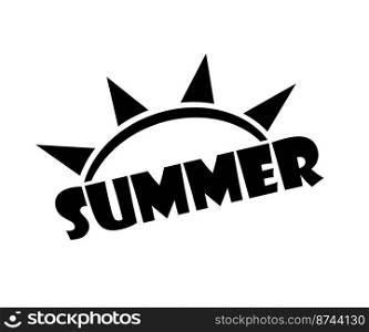 Brush lettering of Summer isolated on white background
