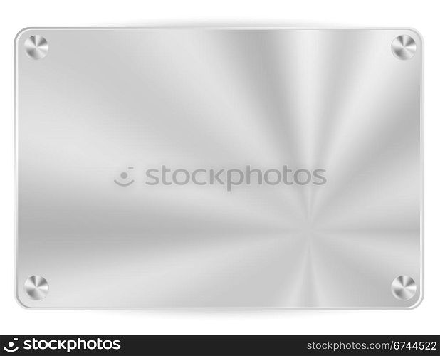 Brush Metal Blank Frame on White Background