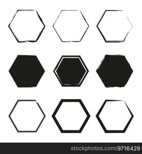 Brush paint ink hexagon shaped. Vector illustration. EPS 10. Stock image.. Brush paint ink hexagon shaped. Vector illustration. EPS 10.