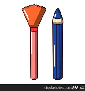 Brush pencil icon. Cartoon illustration of brush pencil vector icon for web. Brush pencil icon, cartoon style