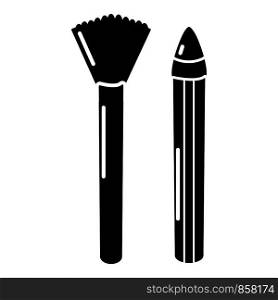 Brush pencil icon. Simple illustration of brush pencil vector icon for web. Brush pencil icon, simple black style