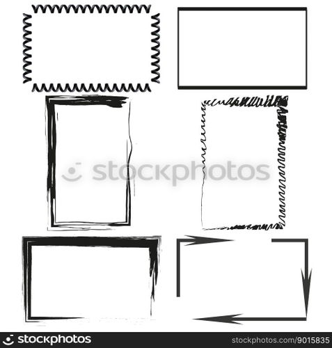 Brush rectangles frames. Brush texture. Vector illustration. EPS 10.. Brush rectangles frames. Brush texture. Vector illustration.