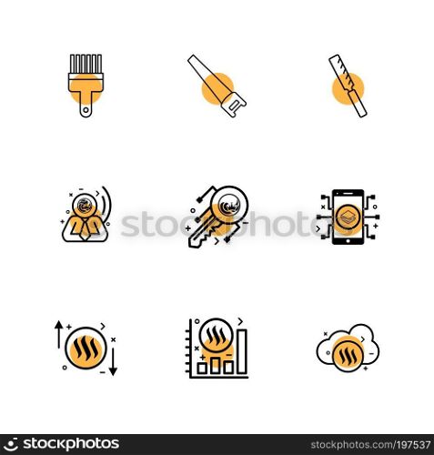 brush , saw , knife ,crypto currency , stratis , money, coins , crypto , currency,  dollar, graph , business, bank , icon, vector, design,  flat,  collection, style, creative,  icons