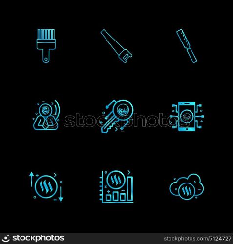 brush , saw , knife ,crypto currency , stratis , money, coins , crypto , currency, dollar, graph , business, bank , icon, vector, design, flat, collection, style, creative, icons