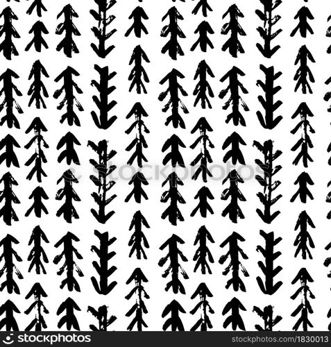 Brush scandinavian vector geometric strokes fir tree seamless pattern. Abstract hand drawn lines, grunge texture drawing. Black paint dry brush strokes on white background. Geometric wrapping paper, wallpaper fill.. Brush scandinavian vector geometric strokes fir tree seamless pattern. Abstract hand drawn lines, grunge texture drawing. Black paint dry brush strokes on white background. Geometric wrapping paper, wallpaper fill