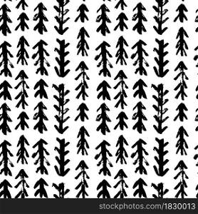 Brush scandinavian vector geometric strokes fir tree seamless pattern. Abstract hand drawn lines, grunge texture drawing. Black paint dry brush strokes on white background. Geometric wrapping paper, wallpaper fill.. Brush scandinavian vector geometric strokes fir tree seamless pattern. Abstract hand drawn lines, grunge texture drawing. Black paint dry brush strokes on white background. Geometric wrapping paper, wallpaper fill