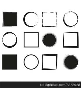 Brush squares circles. Round shape. Vector illustration. EPS 10.. Brush squares circles. Round shape. Vector illustration.