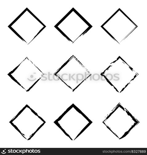 Brush squares. Hand drawn frame set. Design element. Vector illustration. stock image. EPS 10.. Brush squares. Hand drawn frame set. Design element. Vector illustration. stock image. 