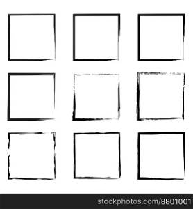 Brush squares in cartoon style. Photo frame. Vector illustration. EPS 10.. Brush squares in cartoon style. Photo frame. Vector illustration.
