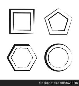 brush stroke icons. circle square. pentagon and hexagon. Vector illustration. EPS 10. Stock image.. brush stroke icons. circle square. pentagon and hexagon. Vector illustration. EPS 10.