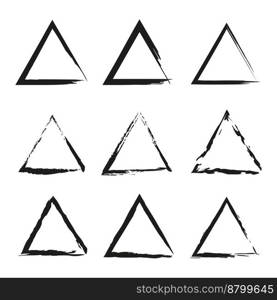 Brush triangles. Draw geometric shapes. illustration. stock image. EPS 10.. Brush triangles. Draw geometric shapes. illustration. stock image.