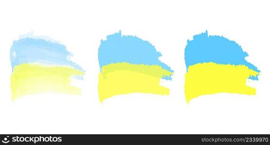Brush ukrainian flag set. National ukrainian flag. Vector illustration. stock image. EPS 10.. Brush ukrainian flag set. National ukrainian flag. Vector illustration. stock image. 