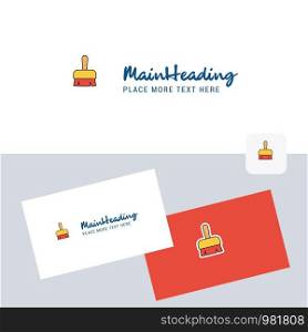Brush vector logotype with business card template. Elegant corporate identity. - Vector