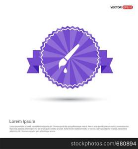 Brush with paint icon - Purple Ribbon banner