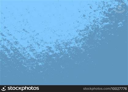 Brushed blue paint cover. Empty aging design element. Grunge rough dirty background. Overlay aged grainy messy template. Distress urban used texture. Renovate wall frame grimy backdrop. EPS10 vector. Blue Grunge Background