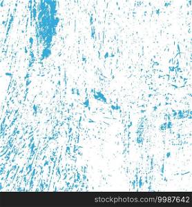 Brushed blue paint cover. Empty aging design element. Grunge rough dirty background. Overlay aged grainy messy template. Distress urban used texture. Renovate wall frame grimy backdrop. EPS10 vector. Distress Blue Background