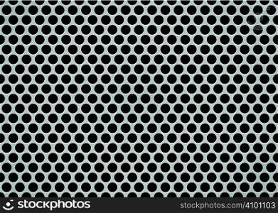 brushed metal aluminum background with large holes in mesh pattern