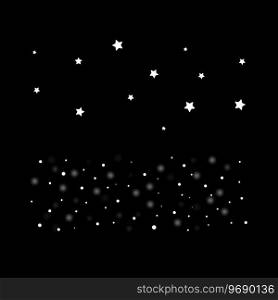 Brushes with simple stars and falling snow on dark background