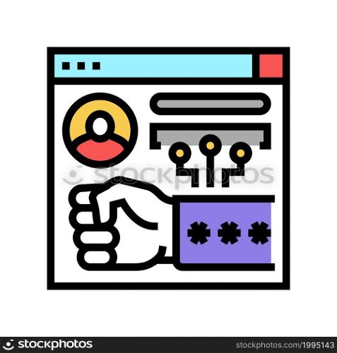 brute-force and dictionary 8 network attacks color icon vector. brute-force and dictionary 8 network attacks sign. isolated symbol illustration. brute-force and dictionary 8 network attacks color icon vector illustration