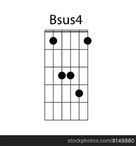 Bsus4 guitar chord icon vector illustration design