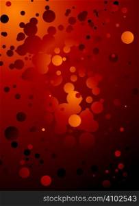 Bubble background in hot red and orange hues