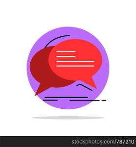 Bubble, chat, communication, speech, talk Flat Color Icon Vector