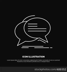 Bubble, chat, communication, speech, talk Icon. Line vector symbol for UI and UX, website or mobile application. Vector EPS10 Abstract Template background