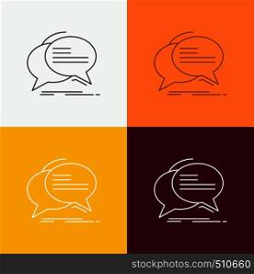 Bubble, chat, communication, speech, talk Icon Over Various Background. Line style design, designed for web and app. Eps 10 vector illustration. Vector EPS10 Abstract Template background