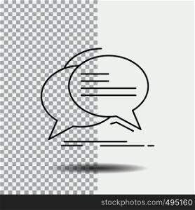 Bubble, chat, communication, speech, talk Line Icon on Transparent Background. Black Icon Vector Illustration. Vector EPS10 Abstract Template background