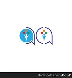 Bubble chat healthy care logo icon illustration