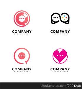 Bubble Chat Icon Logo Vector Illustration Template