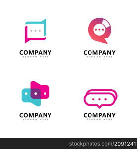 Bubble Chat Icon Logo Vector Illustration Template