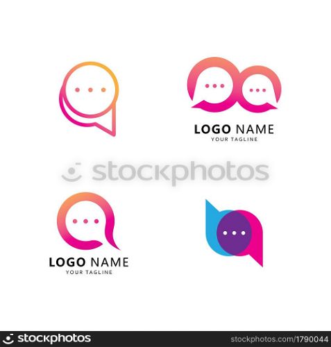Bubble chat message logo template