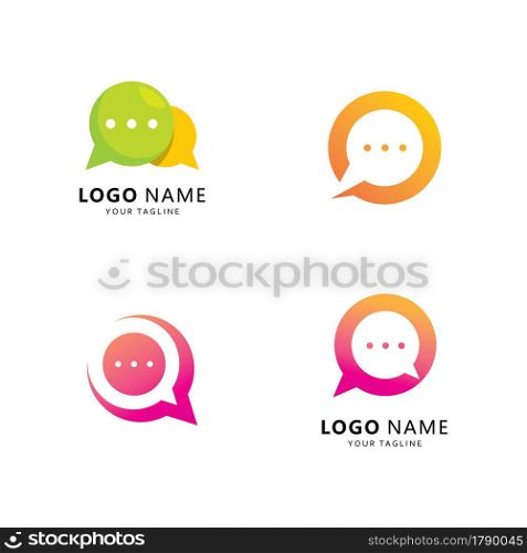 Bubble chat message logo template