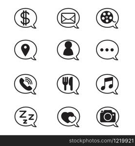 bubble for social network application and web icons