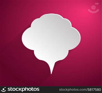Bubble icon on stylish red background paper cartoon design style
