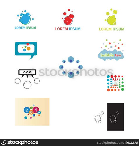 Bubble logo template vector icon illustration design