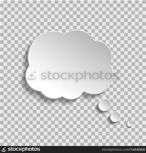 Bubble of think on transparent background. Cloud message for text, comic. Fun speech bubble on isolated background. White cloud of think. vector eps10. Bubble of think on transparent background. Cloud message for text, comic. Fun speech bubble on isolated background. White cloud of think. vector illustartion