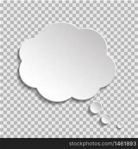 Bubble of think on transparent background. Cloud message for text, comic. Fun speech bubble on isolated background. White cloud of think. White abstract ballon of think for text. vector eps10. Bubble of think on transparent background. Cloud message for text, comic. Fun speech bubble on isolated background. White cloud of think. vector illustartion