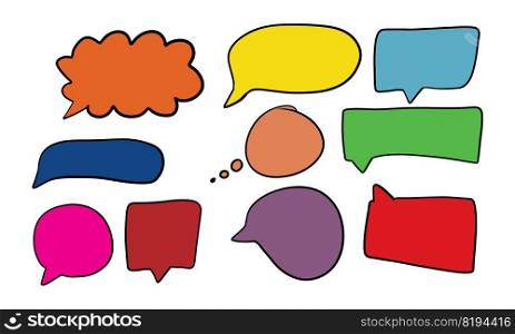 Bubble sketch and doodle art line. Handdrawn square think and vintage design vector illustration. Cartoon hand draw communication and speech symbol talk. Comic balloon message and scribble drawing