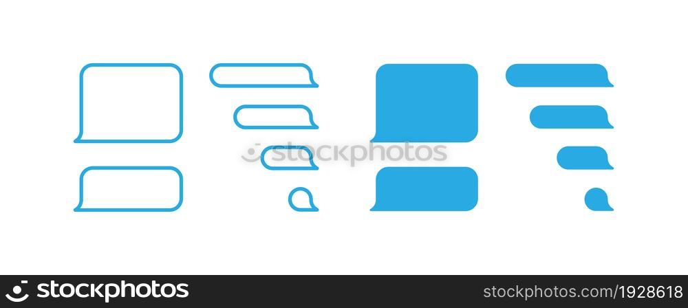 Bubble text icon, phone message. Smartphone chat isolated illustration in vector flat style.