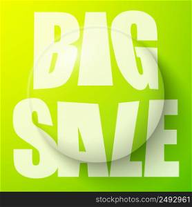 Bubble with big sale symbol on green background realistic vector illustration. Bubble With Sale Symbol Illustration