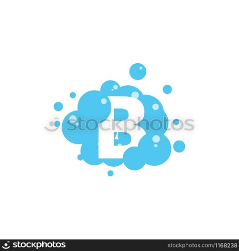 Bubble with initial letter b graphic design template